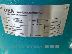 OTC 3-03-107 GEA Westfalia Separator Wirówka talerzowa bez samooczyszczenia - Oryginał może się różnić w pewnych okolicznościach.