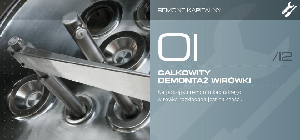 Całkowity demontaż wirówki